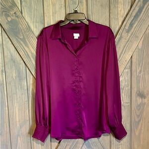 Chico's Deep Purple Satin Blouse